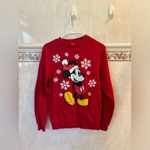 Disney Red Micky Mouse Snowflake Sweatshirt
